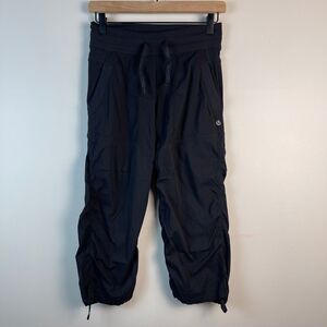 Lululemon Dance Studio Joggers Women's 2 Black Drawstring Waist Cropped Active